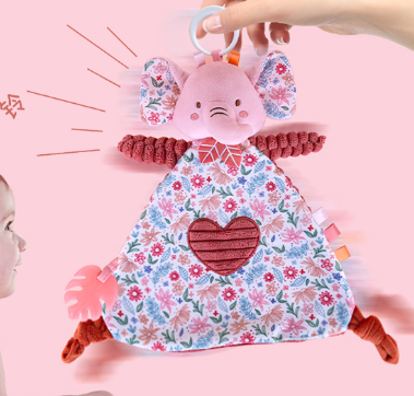 Doudou mignons éléphant et lapin roses