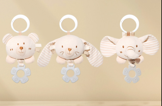 Peluches vibration  à ficelle pour bébés kakiblin
