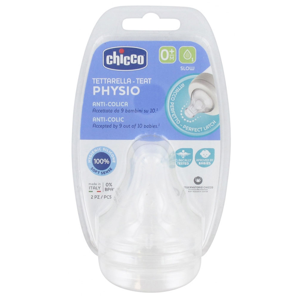 2 Tétine PHYSIO Silicone 0m+ Chicco