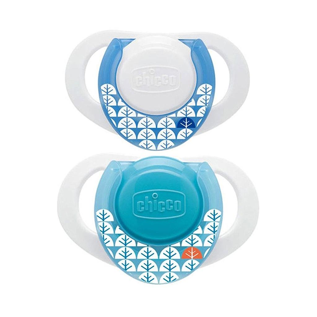 SUCETTE  SILICONE 0-6M PHYSIO COMPACT 2PCS CHICCO  BLEU