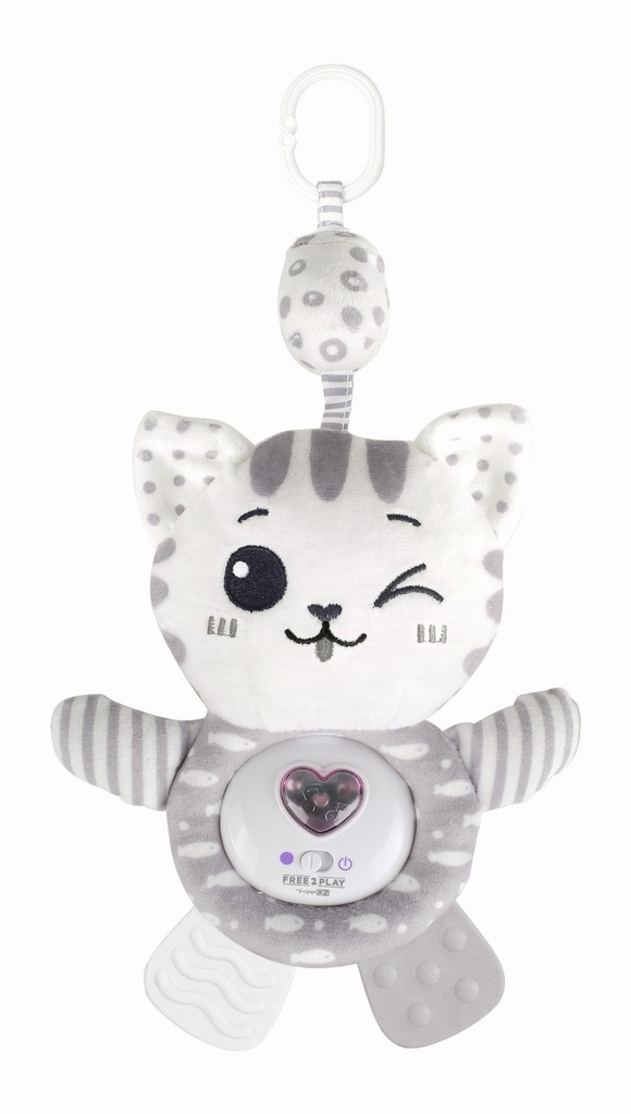 Jouet en peluche chat avec anneau de dentition