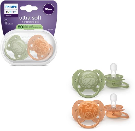 Lot de 2 sucettes Ultra Soft +18 mois AVENT