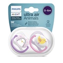 2 Sucette ultra air Animals Rose Avent