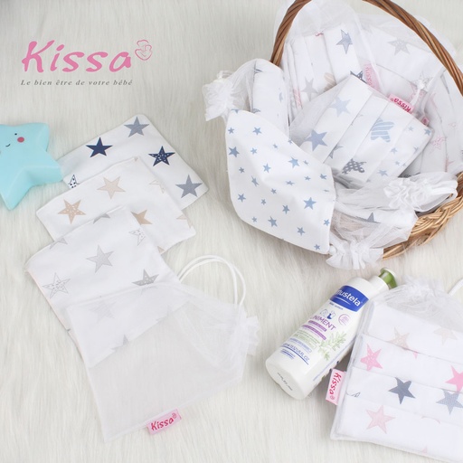 [KL01] 4 LINGETTES LAVABLES+ SAC DE LAVAGE Kissa