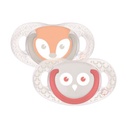 Sucette natural physio silicone - Hibou et renard - 18 / 36 mois silicone 