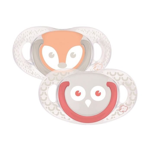 [3104209500] Sucette natural physio silicone - Hibou et renard - 18 / 36 mois silicone 