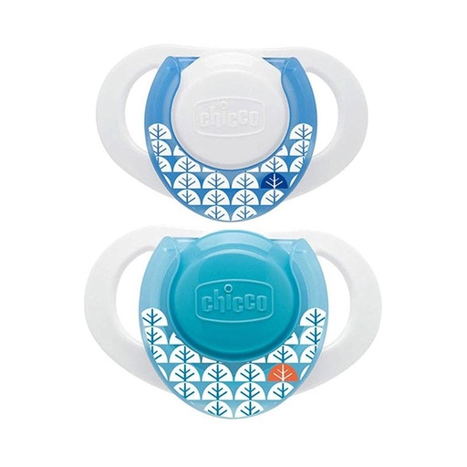 SUCETTE  SILICONE 0-6M PHYSIO COMPACT 2PCS CHICCO  BLEU