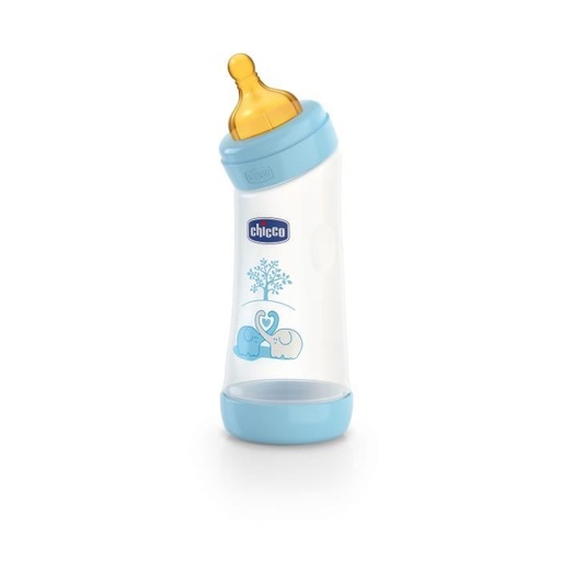 BIBERON PLASTIQUE COURBÉ 250ML EN LATEX CHICCO