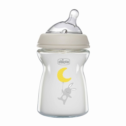[00081221300000] Biberon Natural feeling En Verre 0m+ 250ML CHICCO