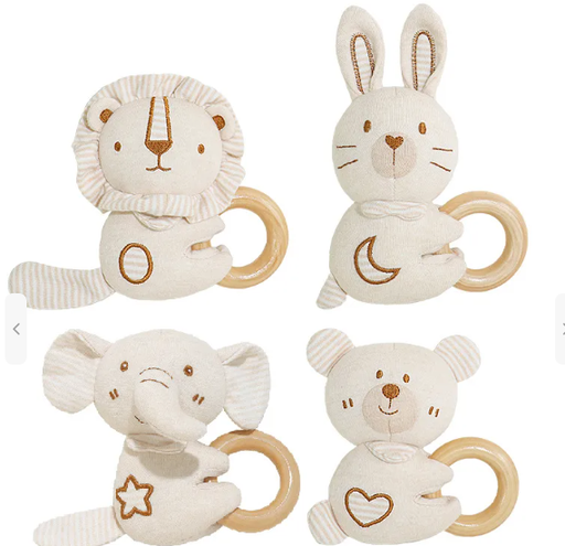 [34569-1] Anneau de main en coton kakiblin hochet pour bébé