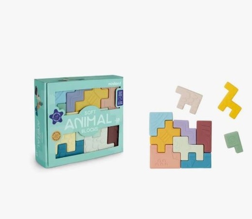 [46020] Puzzle pour bébé en blocs danimaux souples Miniland